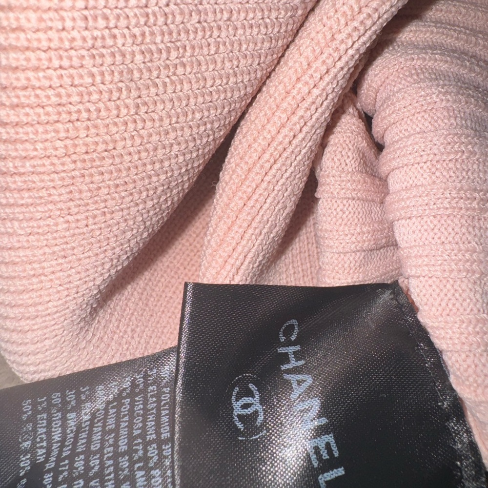 CHANEL Pink Ribbed Bodysuit - Picture 3 of 4